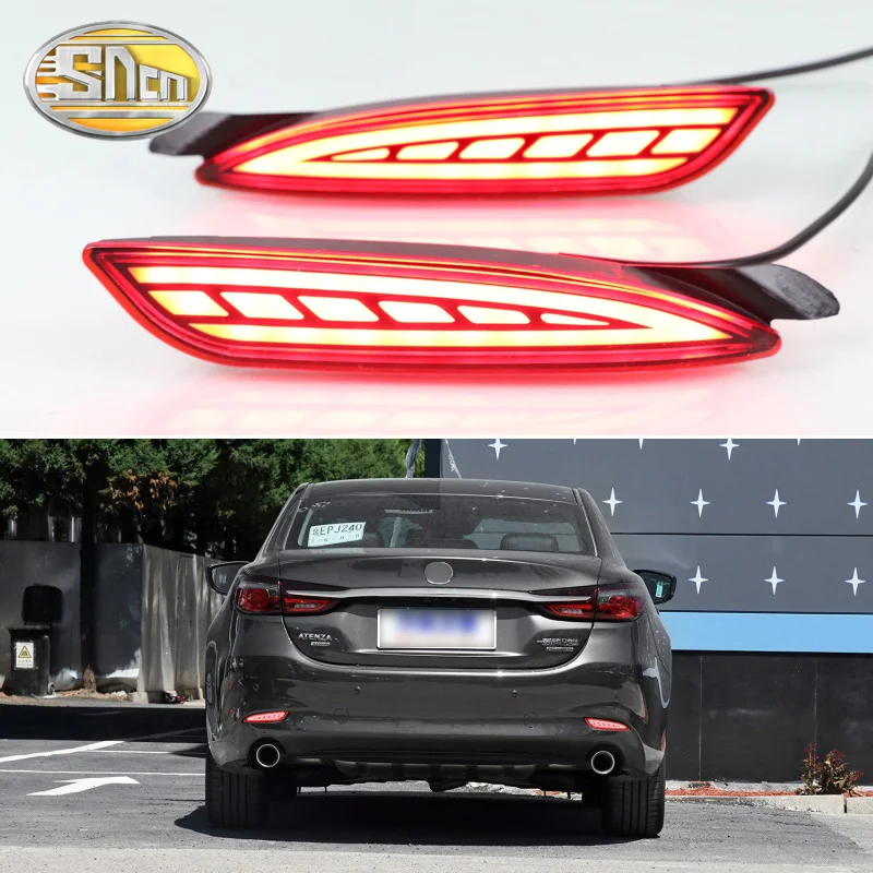 2PCS Rear Fog Lamp For Mazda 3 Hatchback 2019 2020 Car LED Rear Bumper Brake Light Dynamic Turn Signal Light Reflector