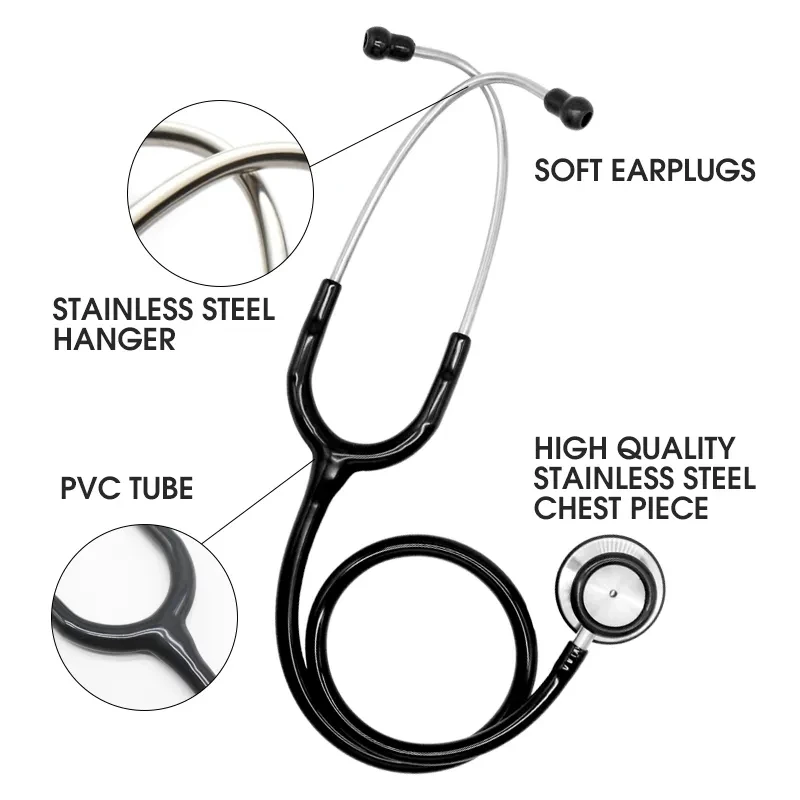 AiQUE Stethoscope Medical Dual Head Professional Phonendoscope Accessories Endoscope Heart For Nurse Doctor Student dual head stethoscope medical stethoscope