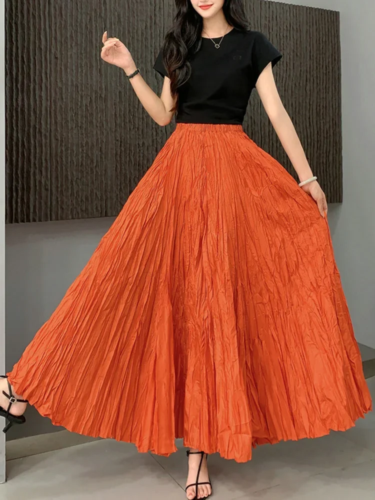 Gonna Maxi Lunga Estiva Donna Vita Alta Con Volant E Tasche | Stile Boho Gypsy Per Spiaggia E Tempo Libero