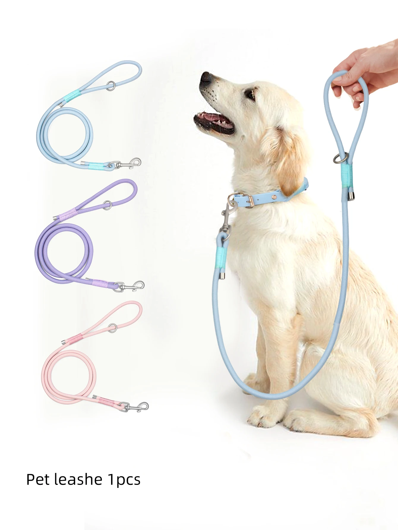 Modische Hundeleine aus Polyester für Hundeübungen im Freien, Spaziergänge und Laufen mit hängender Kotbeutelfunktion, O-Ring-Ankünfte – Detail 1