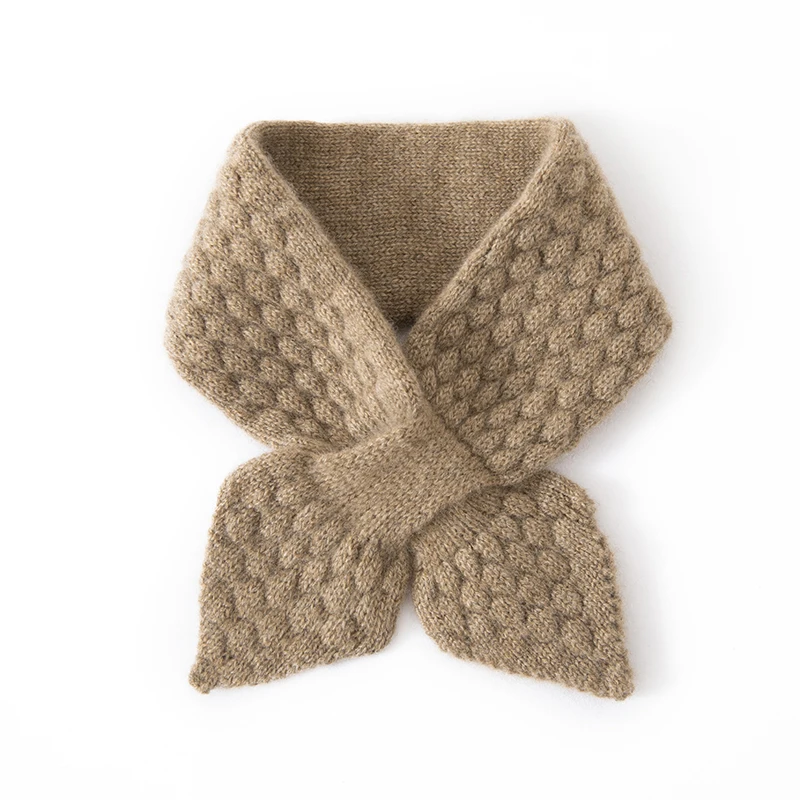 Knit Small Scarf for Women, Cashmere, Cross Bow Tie, Multi-functional, Thicken, Windproof, Neck Guard, Warm Scarves, Winter New