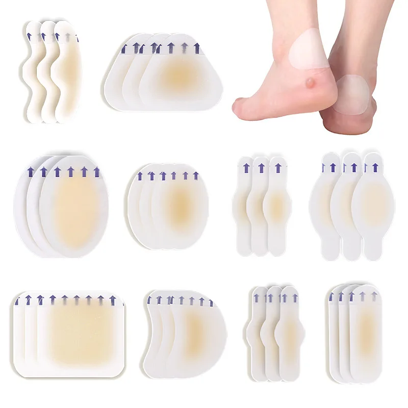 10pcs Adhesive Hydrocolloid Gel Blister Plaster Heel Anti-wearing Heel Sticker Pedicure Patch Plaster Foot Care Tools