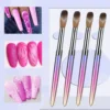 4pcs Kolinsky Acrylic Nail Brush Set Size 10/12/14/16 for Acrylic Powder Application Brushes Art Extension & Carving Salon Home 1