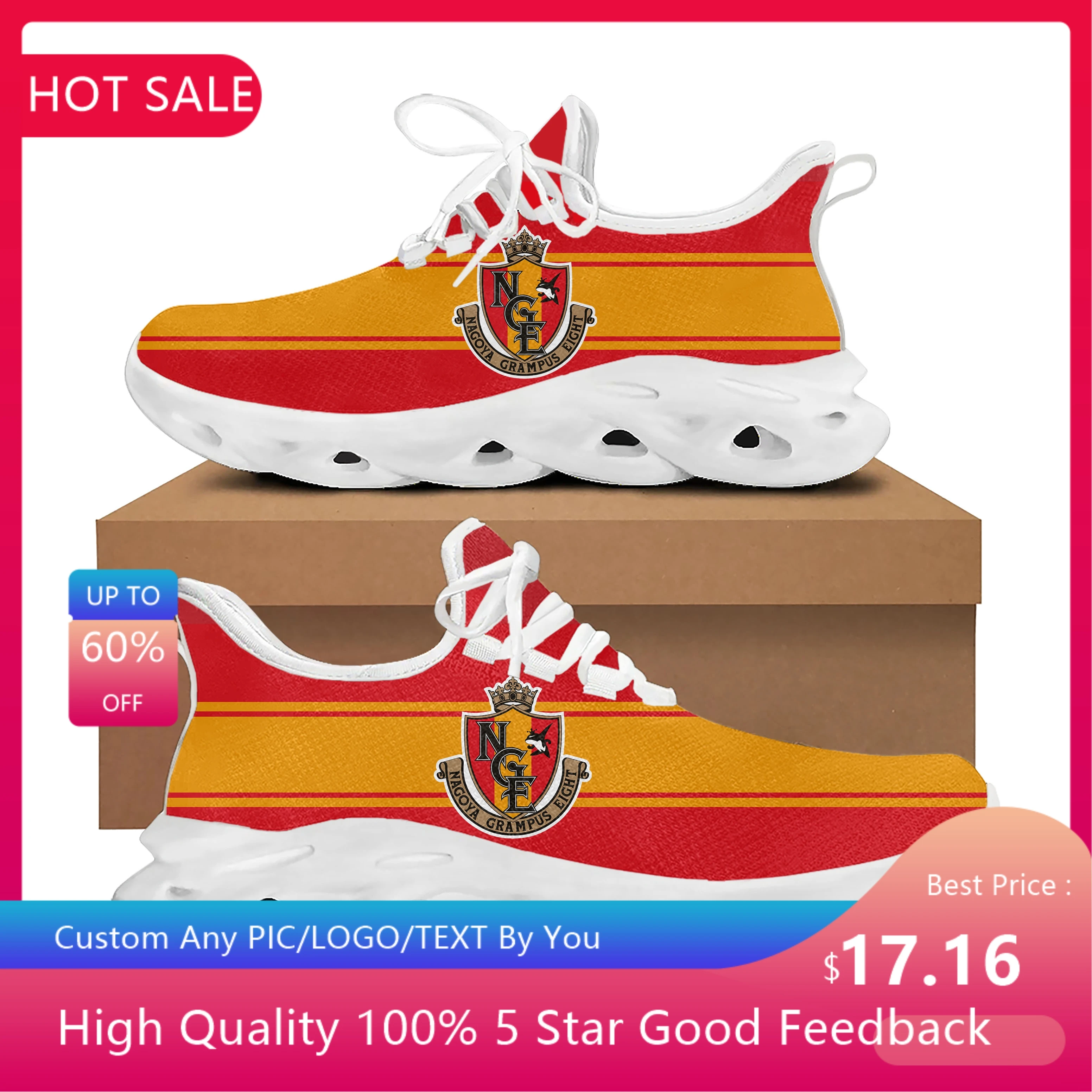 

グランパス Grampus Football Flats Sneakers Mens Womens Sports Running Shoe High Quality DIY Sneaker Lace Up Mesh Footwear custom made