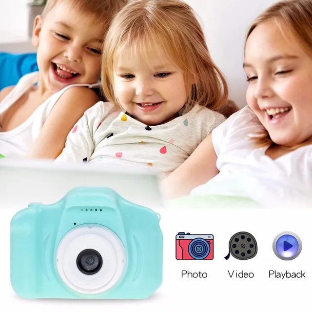 With Box Camera  Kids Educational Toys for Baby Gift Mini Cartoon Digital Camera Projection Video Camera 2 Inch Display Screen 3