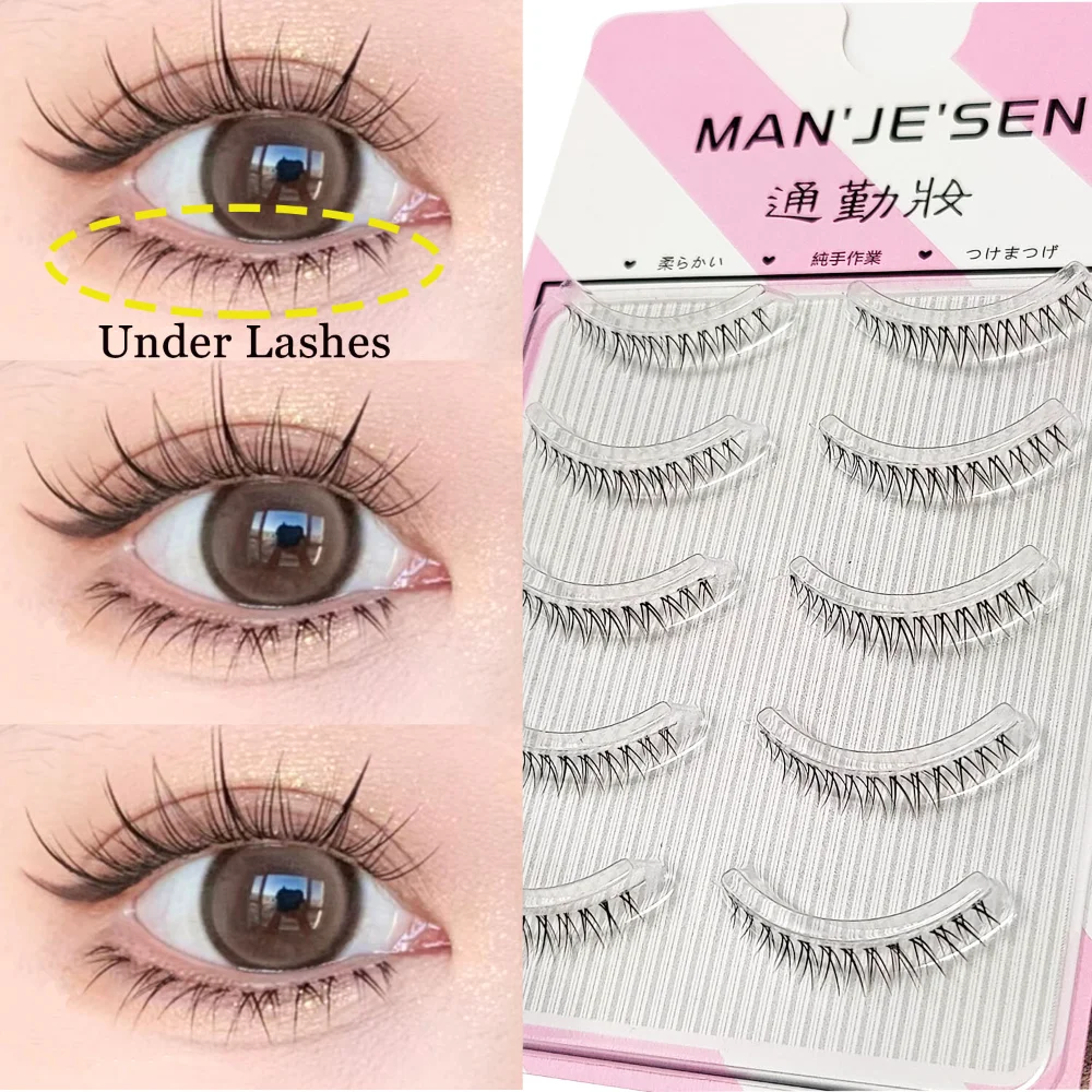 Under Lashes 5 Pairs Eyelashes Manga Lashes Lower Lashes Soft Fake Eyelashes Narturl False