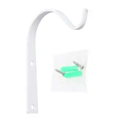 Hand - Forged Heavy Duty Outdoor Plant Hanger Brackets (White)