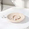 D15x2.5cm Natural Travertine Ring Dish Jewelry Tray Marble Trinket Dish Small Bowl Vintage 1