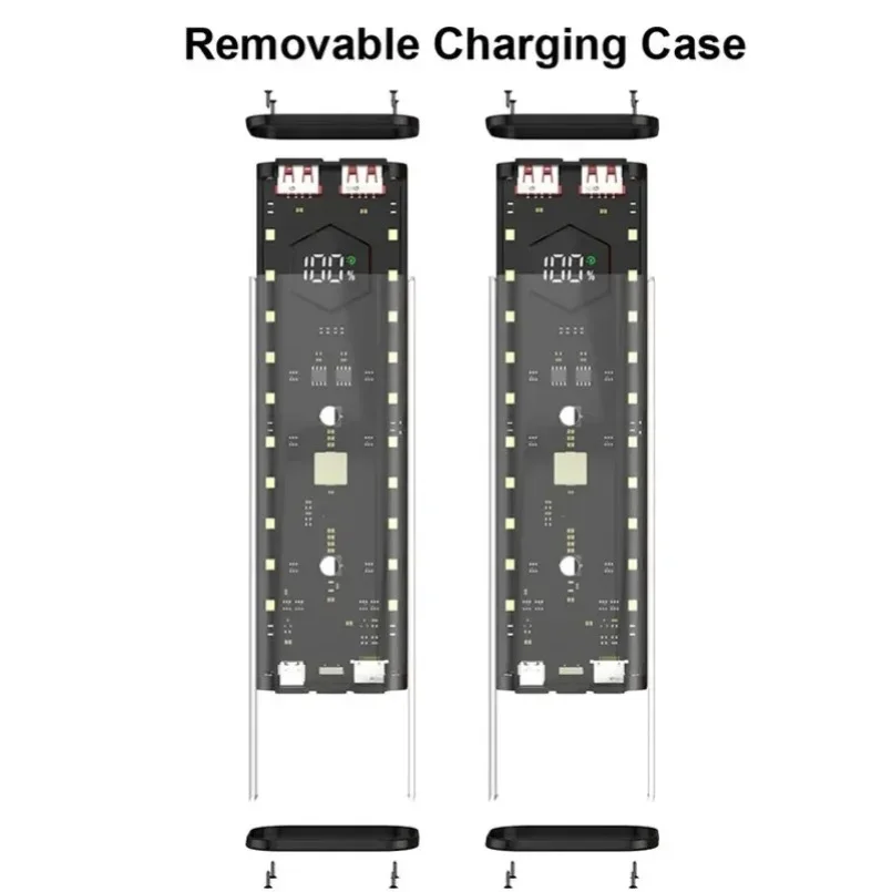 DIY Shell 4*21700 Battery Holder Power Bank Transparent Case Dual USB Mobile Phone Charger Type C Storage Box For iPhone Xiaomi