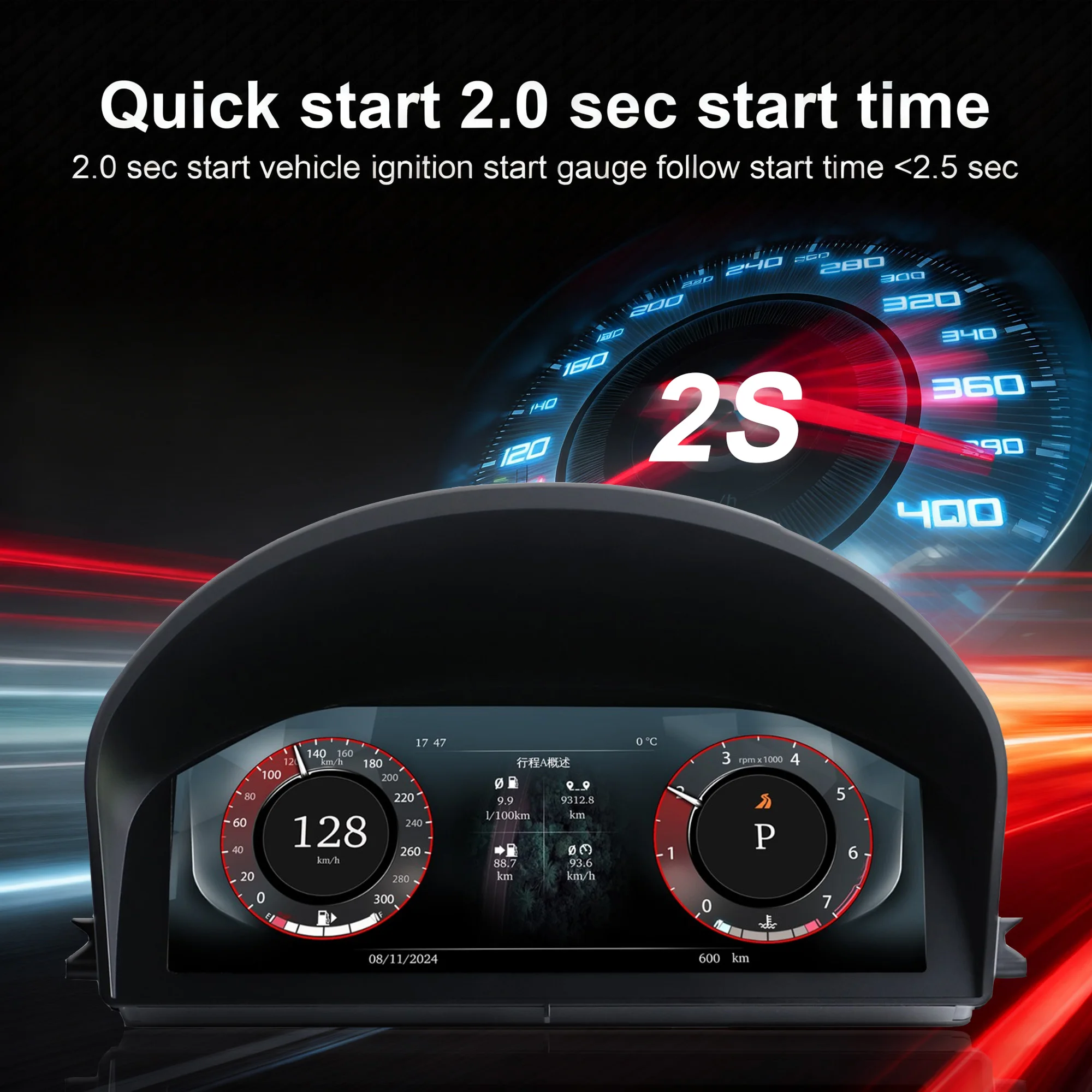 Digital Instrument Cluster For Land Rover Range Rover V8 2002-2012 Speedometer,D