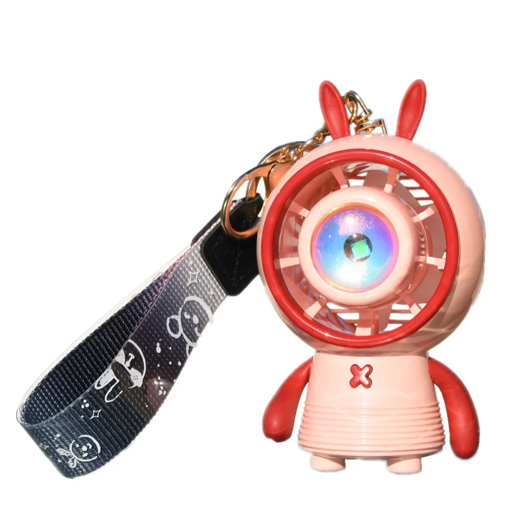 

Cute Keychain Kawaii Key Chain with Fan Sunset Light Astronaut Keychains Fan Pendant Car Key chain