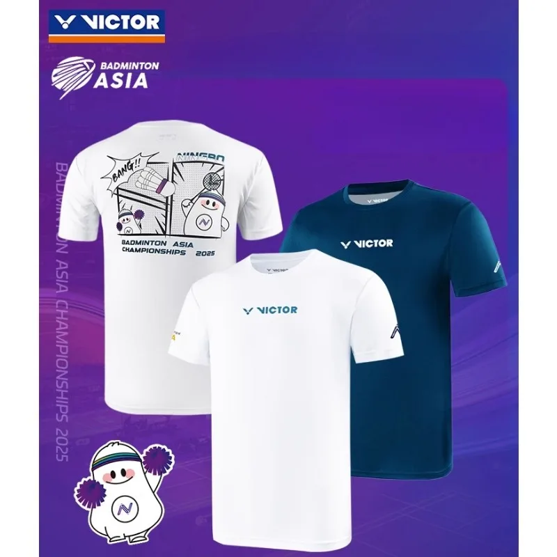 Badminton polo clothes, volleyball tennis suits,short sleeve men's women's quick dry Asia open t-shirts T-BAC2501
