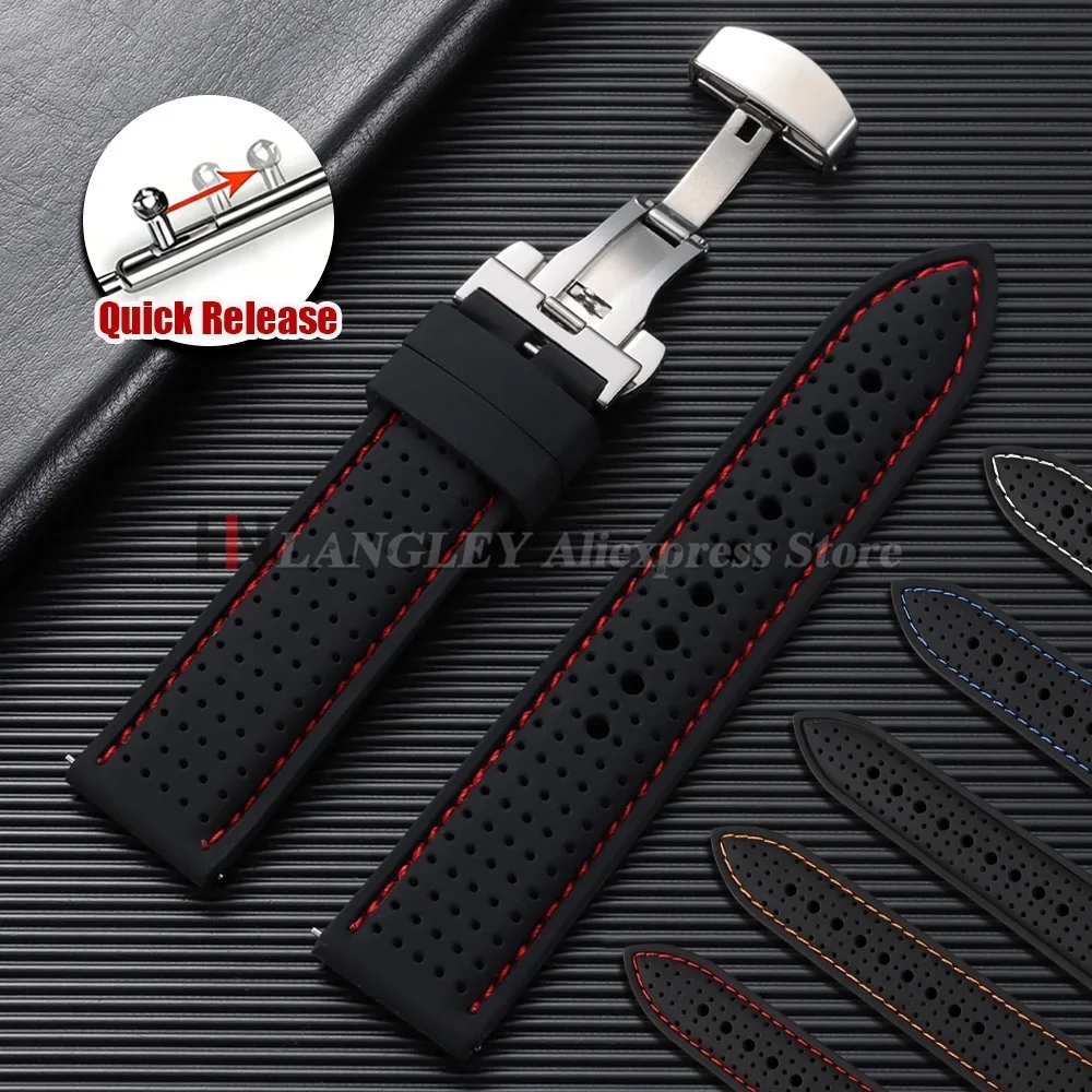 Premium Silicone Waterproof Watch Strap - Soft, Breathable Replacement Band