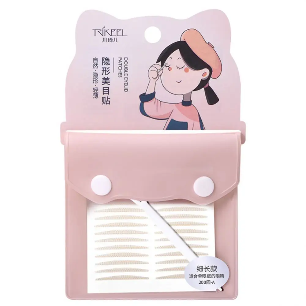 여성용 쌍꺼풀 스티커, 심리스 보이지 않는 인공물, 자연 지속 레이스 메쉬 올리브 아이 스티커, 무료 접착제