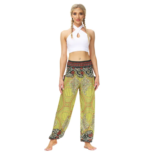 Women's Printed Wear Casual Bloomers Breathable Sports Dance Pants gym accessories women  yoga leggings high waist YCI197