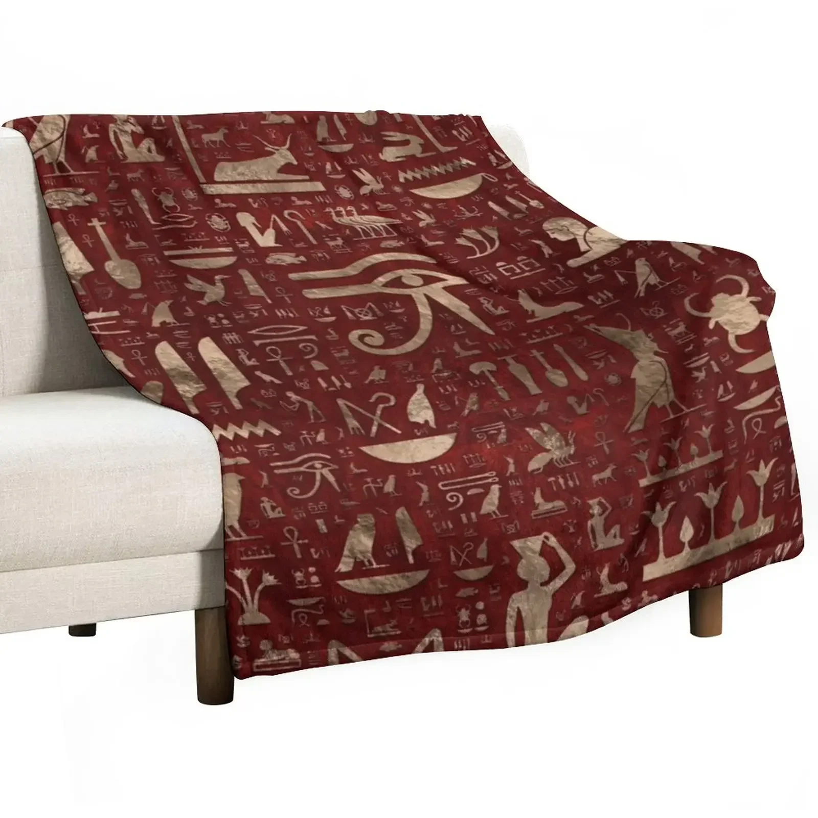 

Древние египетские иероглифы-красное кожаное и Золотое покрывало пляжные декоративные покрывала для кровати одеяла