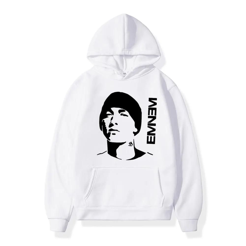 

Rapper Eminem Art Print Hoodie Men Women High Street Fashion Oversized Pullovers Autumn Winter Casual Vintage Hooded Sweatshirts
