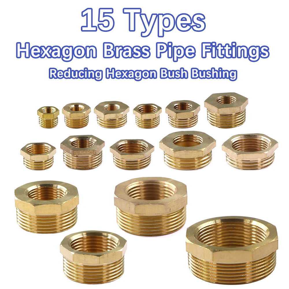 Brass Pipe Fittings Male to Female Thread Reducing Hexagon Bush Bushing For Fuel Water Gas Oil 1/8" 1/4" 3/8" 1/2" 3/4" 1" 1.5" 2" pipe fitting,water pipe fitting,hose pipe fitting