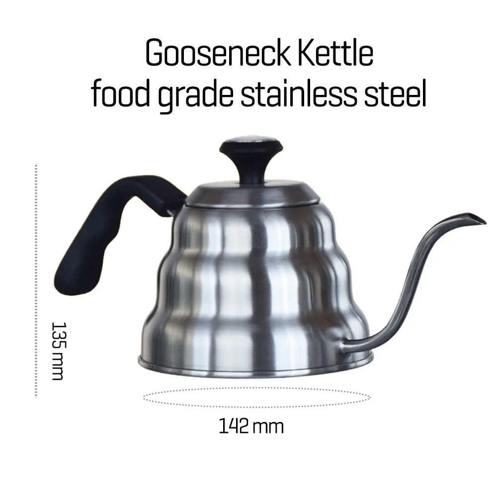 Bollitore Per Caffè A Collo D'Oca In Acciaio Inox 304, 1.2L Con Termometro, Per Macchina A Goccia E Fornelli - 3