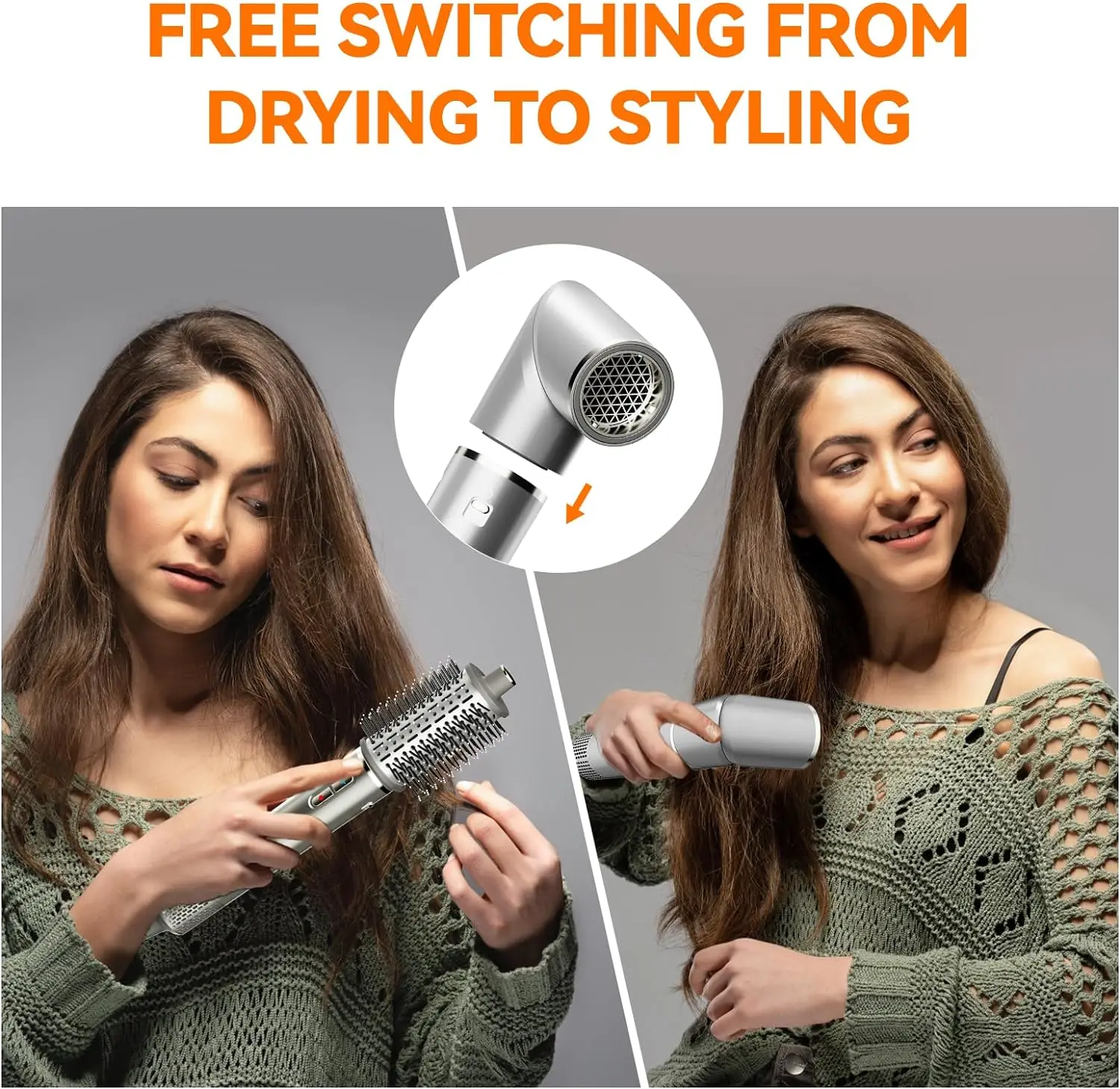 Air Wrap Hair Styler：5 in 1 Hair Dryer Brush Set With High-Speed Negative Ionic Blow Dryer Detachable Air Curler auto Wrap