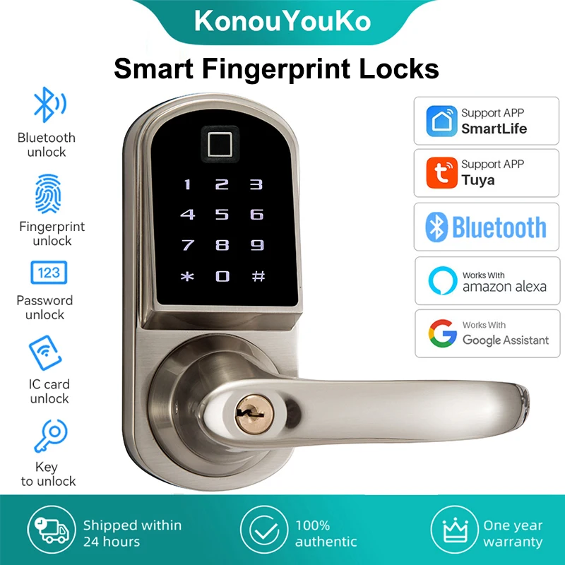 Tuya Smart Door Lock Fingerprint Digital Door Lock Google Home Tuya Smart Home Aliexpress