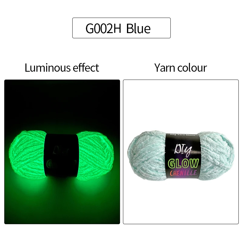 50g/Roll Chenille Luminous Hand Knitting Thread Glow In The Dark Novel Functional Yarn DIY For Carpet Sweater Hat   Coaster Toys 2