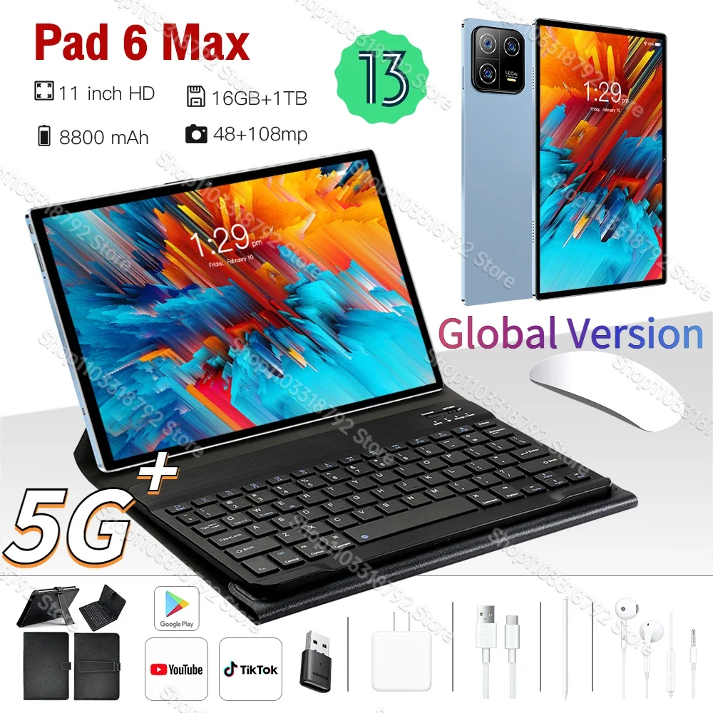 

2023 Original Global Version Pad6 Pro Tablet PC Android 13 Snapdragon 888 16GB 512GB 11 Inch HD 4K Mi Tab Screen 5G Wifi Tablet