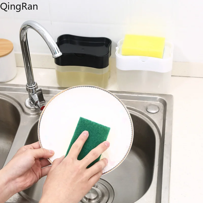 Portable Soap Dispenser Automatic Add Liquid Press Style Liquid Discharge for Kitchen Bathroom
