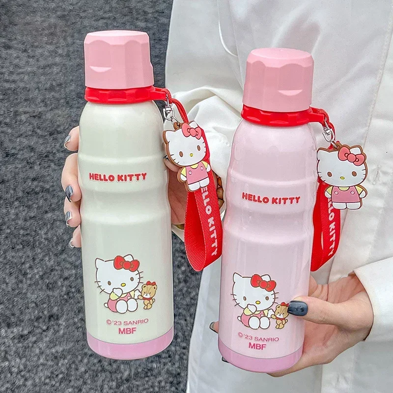 Kawaii Sanrio Hello Kitty Sports Thermal Cup Anime Cinnamoroll My Melody Student Kids Portable Vacuum Water Bottle Thermal Cup