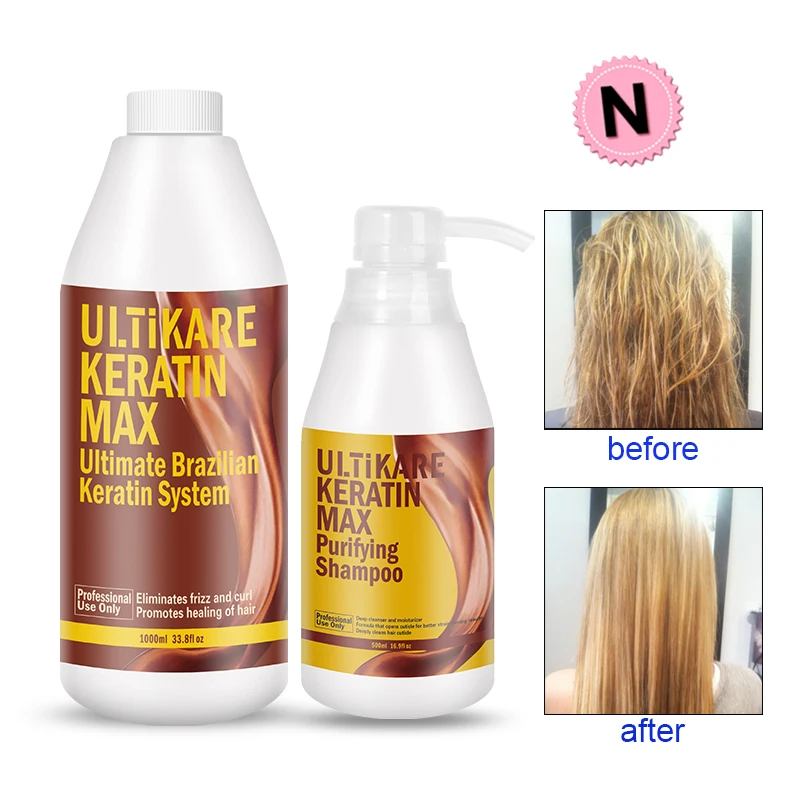 

Advanced Keratin Hair Treatment Brazilian Keratin 5% Formalin+ Purifying Shampoo Straighten Smooth Hair Damage Extreme Repair