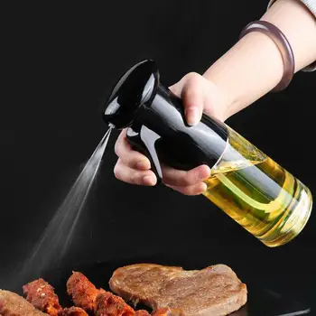 1pc Black Transparent Oil Spray Bottle for Cooking Kitchen Olive Oil Sprayer for Camping BBQ Baking Vinegar Soy Sauce 1