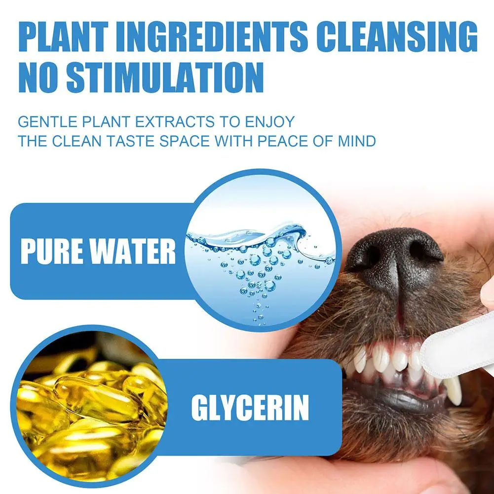 50Pcs Pet Finger Brushing Finger Cots Puppy Teeth Oral Cleaning Tool Pet Dental Wipes Presoaked Dog Oral Care for Dogs