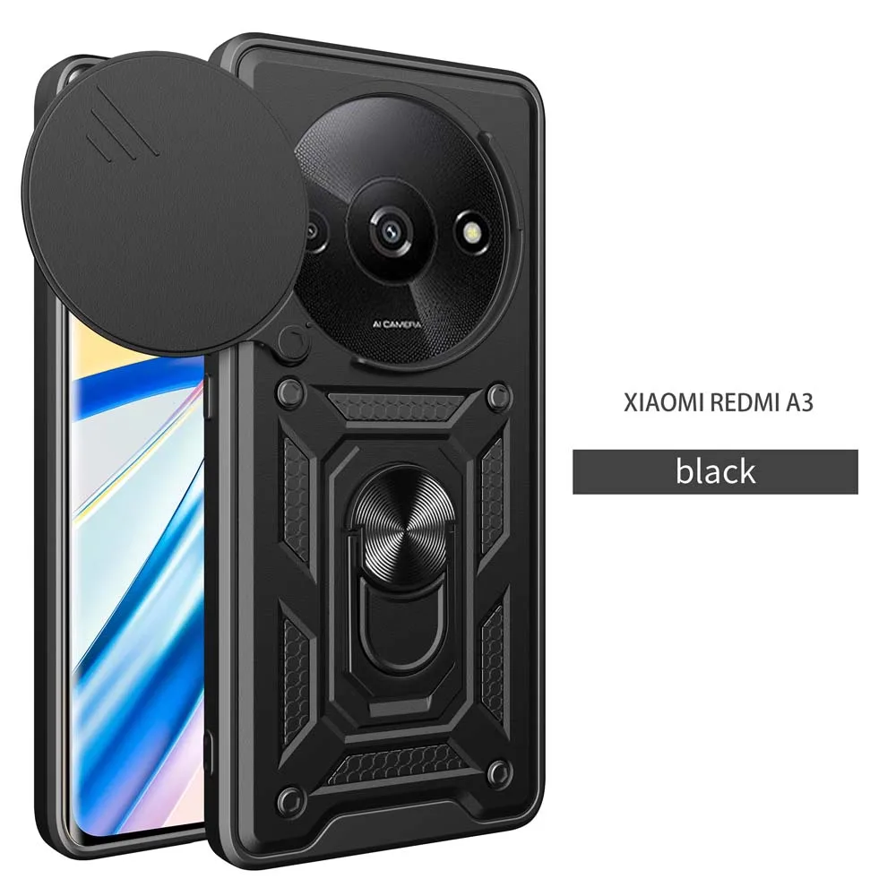 Durable Shockproof Armor Case with Magnetic Holder and Ring Stand