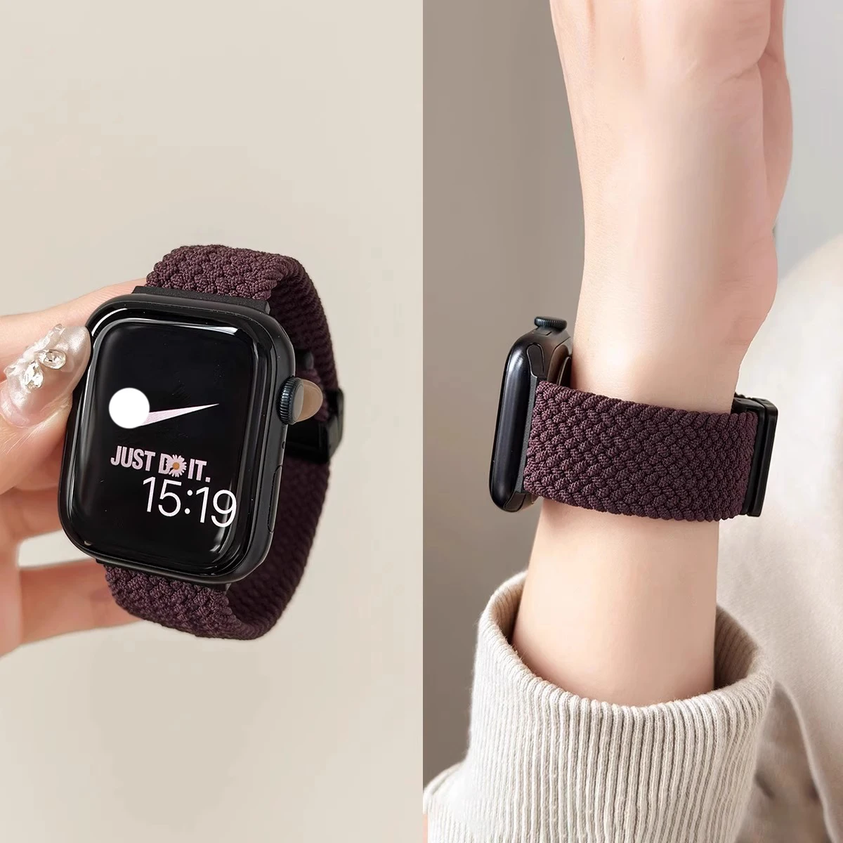 Magnetic Braided Bracelet Watch Strap, 20/22mm