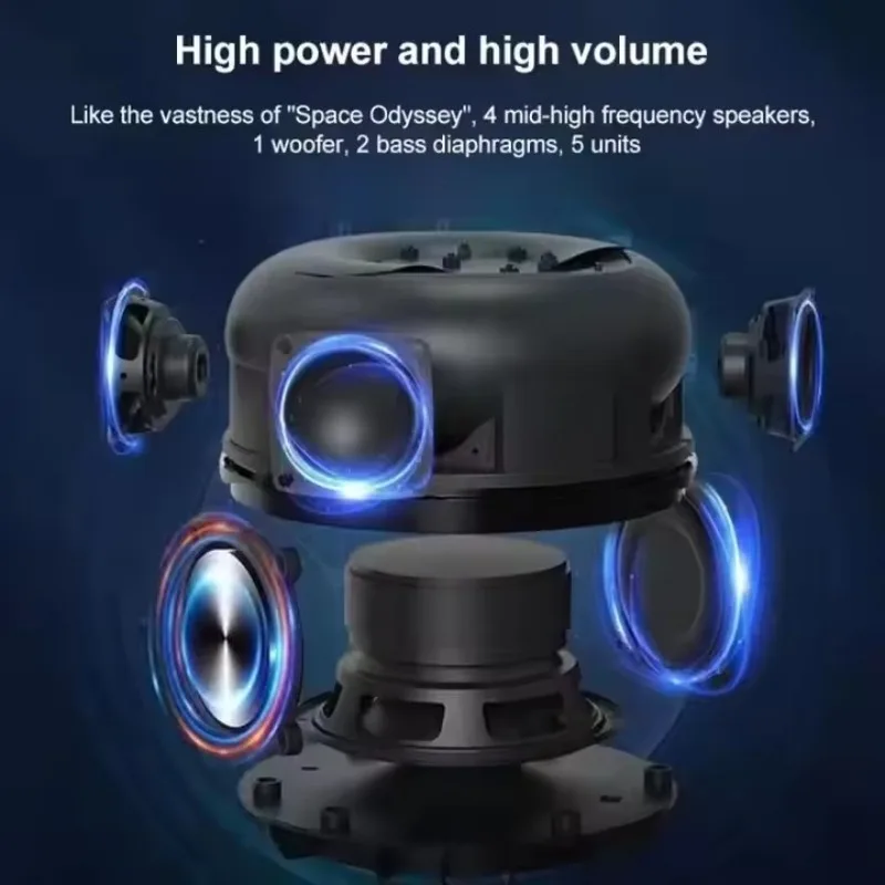 LP90 Glazed Bluetooth Speakers Desktop Card Wireless TWS Stereo Subwoofer LED Transparent Audio Colorful Lamp Music Box