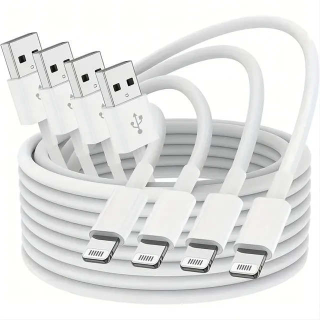 1M/3FT USB to L Charging Cable for iPhone IPad-4 Pack