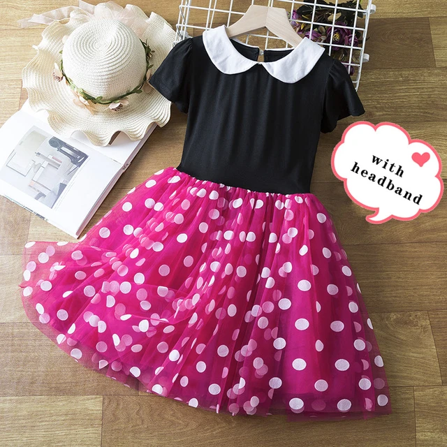 Vestidos de cumpleaños para niñas pequeñas, disfraz de princesa para  Halloween, fiesta de Navidad, ropa de lunares - AliExpress