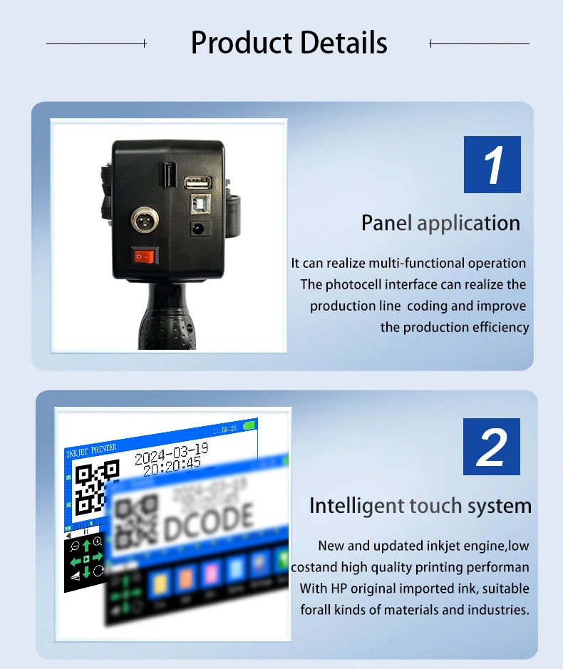 1760PLUS 12.7/25.4MM Portable Handheld Inkjet Printer with Fast-Drying Ink Text