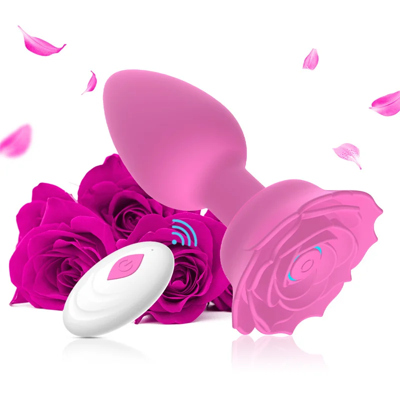 Roosikujuline silikoonist anaalplug vibratsiooni ja äpiga_voghion.com