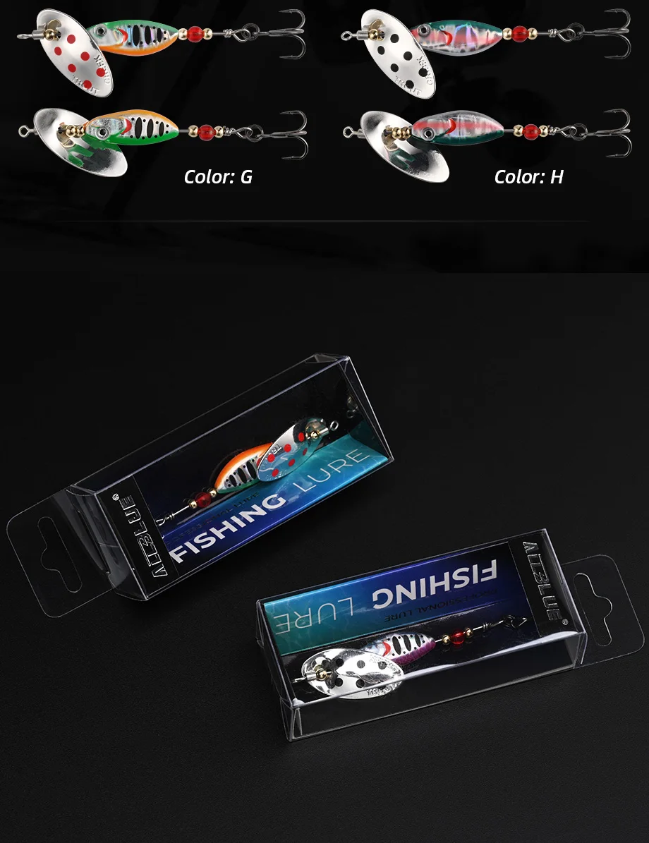 Allblue Flyspin rotierender Spinner 6g 8,5g Metall köder Messing harter künstlicher Köder Kupfer Süßwasser Bach Forelle Angel gerät – Detail 9