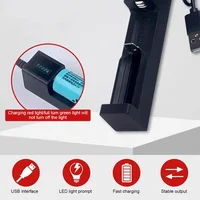 Universal 1 Slot Lithium Battery USB Charger Adapter Smart Charging for Rechargeable Batteries 18650 26650 14500 10440 Charger 4