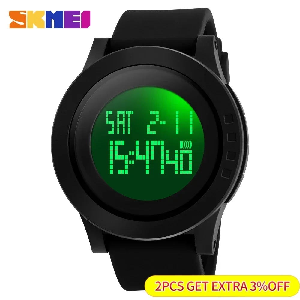 SKMEI Waterproof Alarm Calendar Watches relogio masculino Sport Watch Men LED Large Dial Digital Watch 1142 2