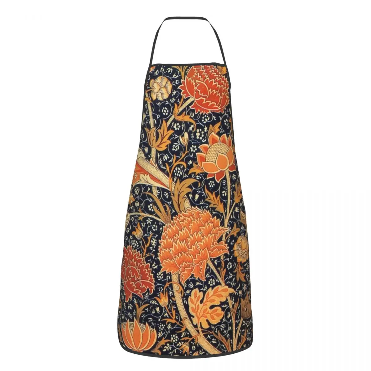 

Custom Bib William Morris Orange Cray Floral Art Apron for Men Women Chef Cooking Kitchen Textile Pattern Tablier Cuisine Baking