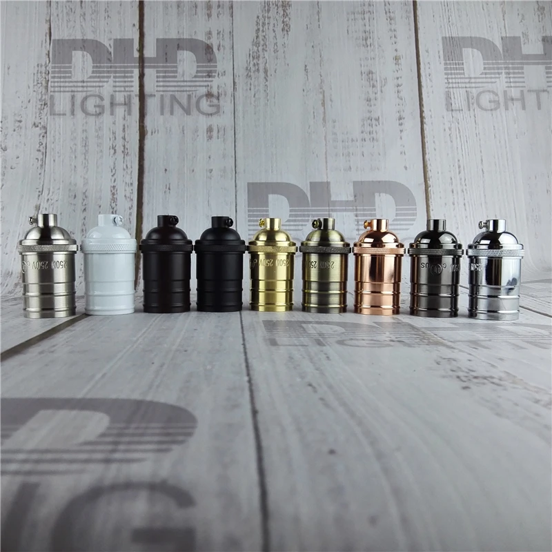 

100units pure brass quality Lamp Holder UL printed E27 DIY vintage rose Chandelier Lighting Base M10 copper holder light socket