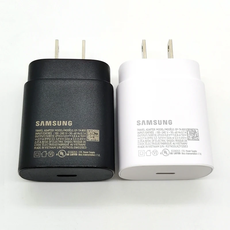Samsung 25W US Charger PD Super Fast Charge Adapter For Galaxy S20 S21 S22 S23 S24 Note 20 10 Z Flip Fold 6 5 4 3 2 A15 A35 A55