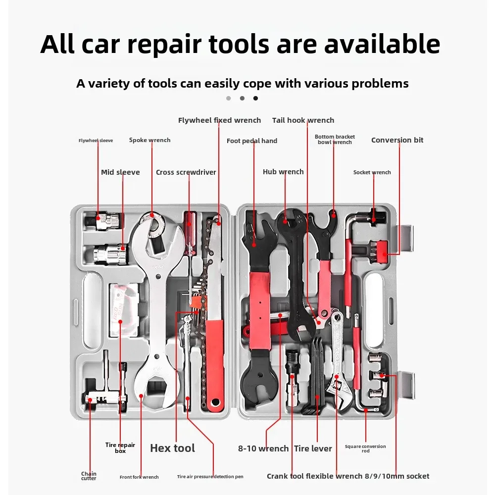 1Set Fahrrad Werkzeug Set für Radfahrer Tragbare Mountainbike Reparatur Tools Kit Fahrrad Werkzeug Kit Fahrrad Allen Schlüssel Werkzeug steckschlüssel – Detail 5