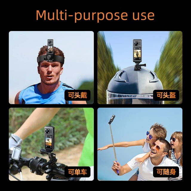 4K WiFi Action Camera，360 Degree Panoramic Thumb Sport Camera，Motorcycle Riding Stabilization Bodycam Wearable Video Camera 4