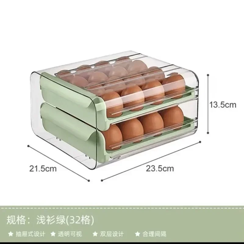 Egg storage box Drawer refrigerator special household food grade double sealed fresh kitchen large capacity 3