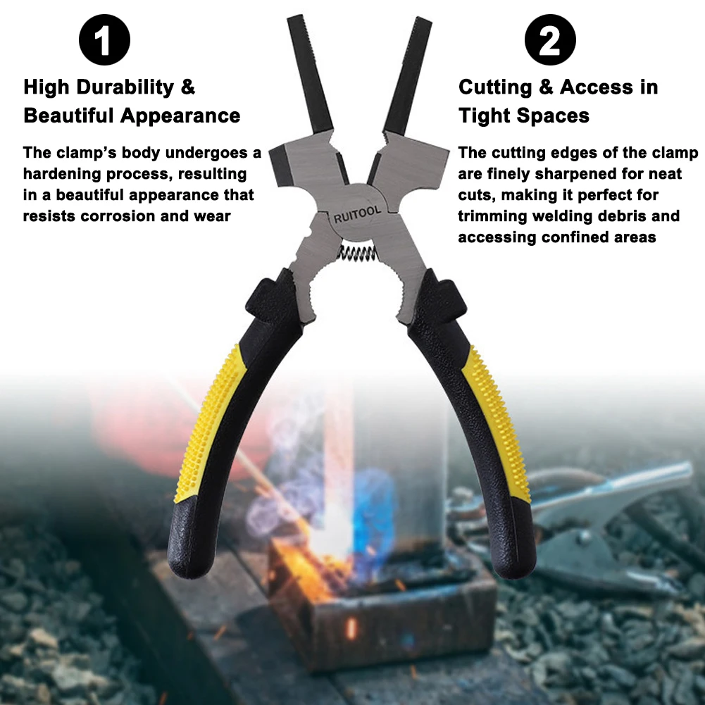 7-inch Electrode Holder Multifunctional TIG MIG Welding Clamp Practical Soldering Pliers with 34mm Maximum Opening