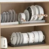 Expandable Pot and Pan Organizer Rack Stainless Steel Pot Lids Organizer Kitchen Pan Organizer for Cabinet Cookware Dish Rack 1